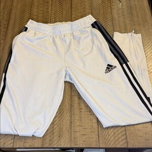 Adidas White Joggers with Black Stripes